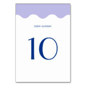 Blauw en lavendel golf scallop rand trouwfeest kaart (Achterkant)