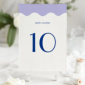 Blauw en lavendel golf scallop rand trouwfeest kaart