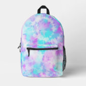 Blauw en Lavendel Tie Dye Pattern Custom Bedrukte Rugzak (Voorkant)