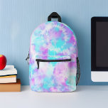 Blauw en Lavendel Tie Dye Pattern Custom Bedrukte Rugzak<br><div class="desc">Rainbow Tie Dye Pattern Gepersonaliseerd ontwerp.</div>