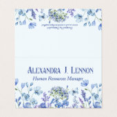 Blauw en Lavendel Wildflower Garden Gevouwen Visitekaartje (Buitenkant ongevouwen)