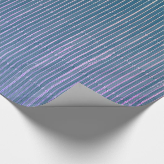 BLAUW EN LAVENDER FADED STRIPED GIFT WRAPPING CADEAUPAPIER (Hoek)
