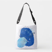 Blauw en licht blauw Noord-Abstract Crossbody Tas (Voorkant)