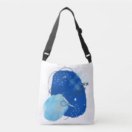 Blauw en licht blauw Noord-Abstract Crossbody Tas