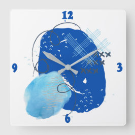 Blauw en licht blauw Noord-Abstract Vierkante Klok