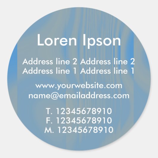 Blauw en licht bruin bedrijf/profiel ronde sticker (Voorkant)