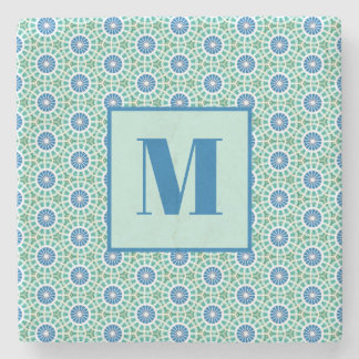 Blauw en licht turquoise eerste stenen onderzetter