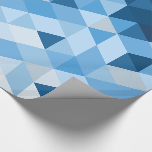 Blauw en lichtblauw tinten patroon cadeaupapier (Hoek)