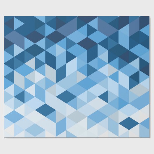 Blauw en lichtblauw tinten patroon cadeaupapier (Vlak)