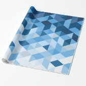 Blauw en lichtblauw tinten patroon cadeaupapier (Uitgerold)