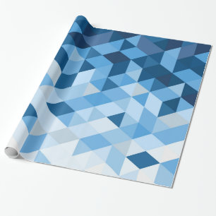 Blauw en lichtblauw tinten patroon cadeaupapier