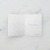 Blauw en lichtblauw trouwjurk dank je kaart (Binnen)