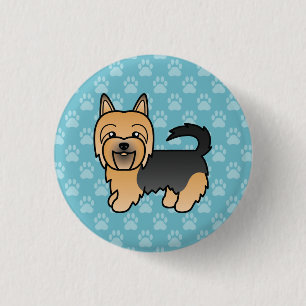 Blauw en lichtbruin Australische Terrierhond op bl Ronde Button 3,2 Cm