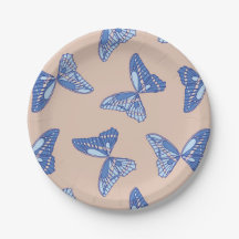 Blauw en lichtbruin cottagecore vlinders