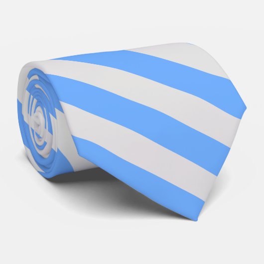 Blauw en lichtgrijs gestreept stropdas (Opgerold)