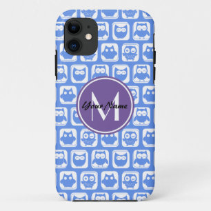 Blauw en Lila Aangepast monogram Aangepast op maat iPhone 11 Hoesje