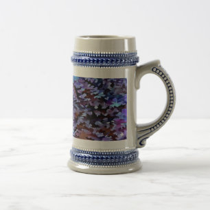 Blauw en lila camouflagepatroon bierpul
