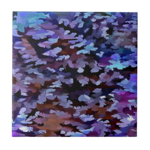 Blauw en lila camouflagepatroon tegeltje