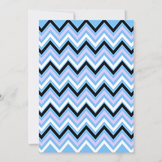 Blauw en Lila Chevron Pattern Kaart (Achterkant)
