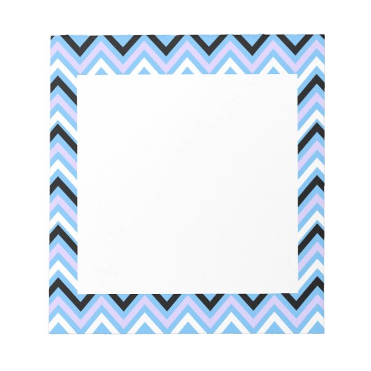 Blauw en Lila Chevron Pattern Notitieblok (Voorkant)