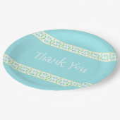  blauw en Limoen gepatenteerd Dank u Papieren Bordje (Gekanteld)
