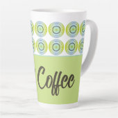 Blauw en limoengroen latte mok (Rechterhoek)