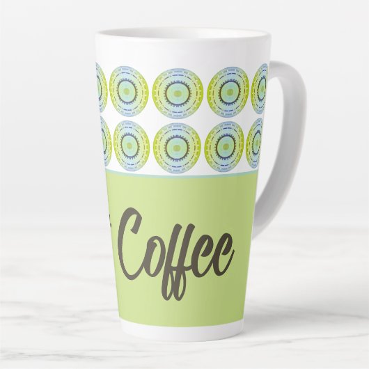 Blauw en limoengroen latte mok (Rechterhoek)