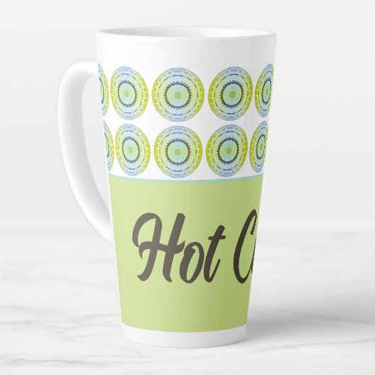 Blauw en limoengroen latte mok (Linkerhoek)