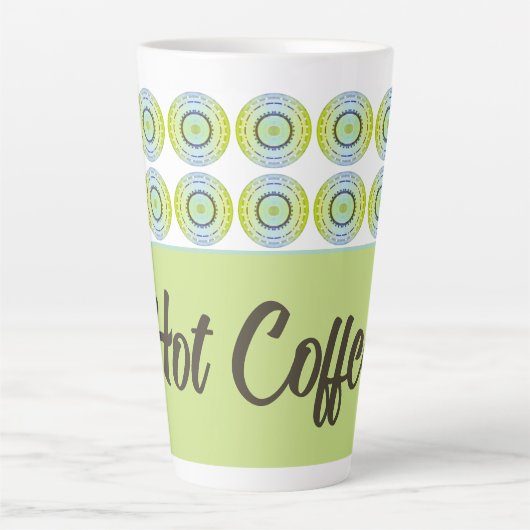 Blauw en limoengroen latte mok (Voorkant)