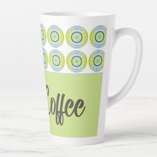 Blauw en limoengroen latte mok (Rechts)