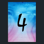 Blauw en Magenta bruiloft Waterverf Tafelnummers<br><div class="desc">Blauw en magenta bruiloft waterverf tafel nummers voor uw speciale evenement! Gevonden in het collectie voor unieke vuur en ijs thema bruiloft ideeën, deze aangepaste tafel nummer kaart sjabloon is gemakkelijk te personaliseren en vormt een mooie aanvulling op deze kleurenschema. Elke kant van de kaart heeft een groot, vet zwart...</div>