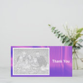 Blauw en magenta Shadowed Bedankkaart (Staand voorkant)