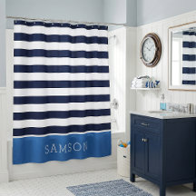 Blauw en marine strepenmonogram