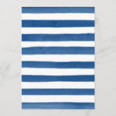 Blauw en Marine Zomer Bloemen Bruiloft Menu (Achterkant)
