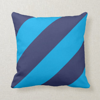 Blauw en marineblauw gestreept Pillow 16 x 16 inch Kussen