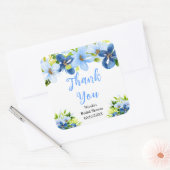 Blauw en marinebloemen Bruidsfeest Bedankt Vierkante Sticker (Envelop)