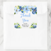 Blauw en marinebloemen Bruidsfeest Bedankt Vierkante Sticker (Tas)