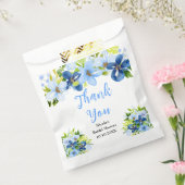 Blauw en marinebloemen bruiloftsdankjewel bedankzakje (Gezegeld)