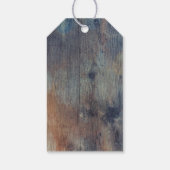 Blauw en Maroon  Rustieke Bloemen Bruiloft Cadeaulabel (Achterkant)