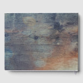 Blauw en Maroon Rustieke  Bloemen Gastenboek (Achterkant)