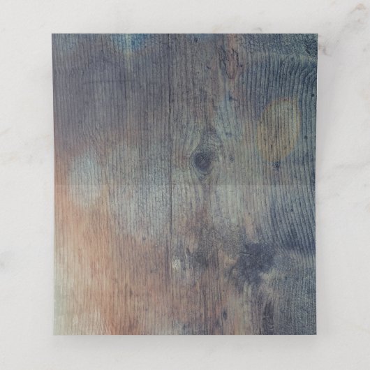 Blauw en Maroon Rustieke Bloemen Huwelijk Plaatskaartje (Binnenkant ongevouwen)