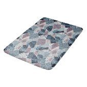 Blauw en Mauve Abstract Terrazzo Design Badmat (Gekanteld)