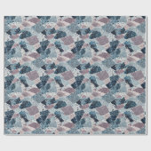 Blauw en Mauve Abstract Terrazzo Design Cadeaupapier (Vlak)