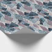 Blauw en Mauve Abstract Terrazzo Design Cadeaupapier (Hoek)