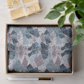 Blauw en Mauve Abstract Terrazzo Design Tissuepapier (Geschenk)