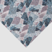 Blauw en Mauve Abstract Terrazzo Design Tissuepapier (Detail)