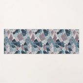 Blauw en mauve abstract terrazzo ontwerp yogamat (Voorkant (horizontaal))