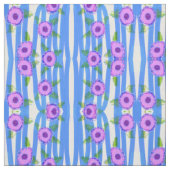 Blauw en Mauve Bloemen Stof (Swatch)