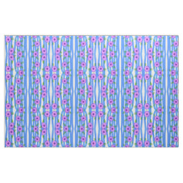 Blauw en mauve bloemmotief stof