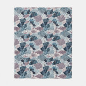 Blauw en Mauve Terrazzo Abstract Design Fleece Deken (Voorkant)